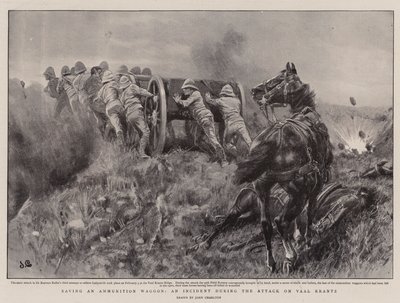 Saving an Ammunition Waggon, an Incident during the Attack on Vaal Krantz by John Charlton